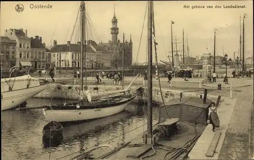 Ak Oostende Ostende Westflandern, Het gebouw van den Loodsdienst