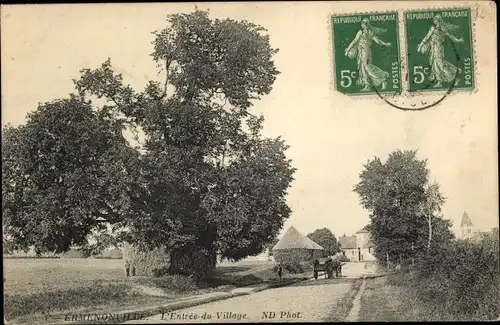 Ak Ermenonville Oise, Eingang zum Dorf