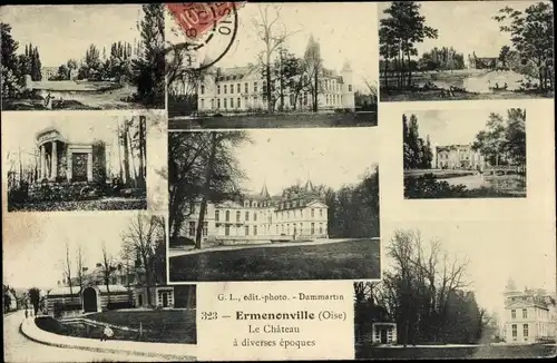 Ak Ermenonville Oise, Schloss in verschiedenen Epochen