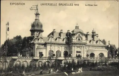 Ak Bruxelles Brüssel, Expo, Weltausstellung 1910, Grüner Hund