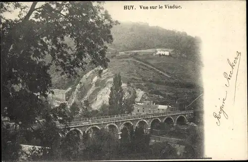 Ak Huy Wallonie Lüttich, Panorama, Viadukt