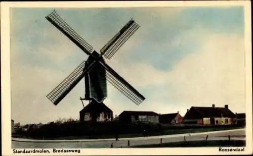 Ak Roosendaal Nordbrabant Niederlande, Standardmühle am Bredaseweg