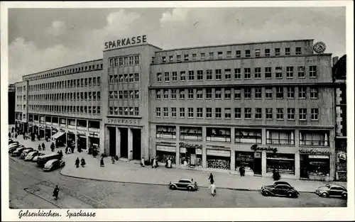 Ak Gelsenkirchen im Ruhrgebiet, Sparkasse, Außenansicht