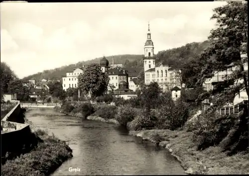 Ak Greiz im Vogtland, Teilansicht, Kirche