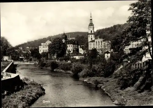 Ak Greiz im Vogtland, Teilansicht, Kirche