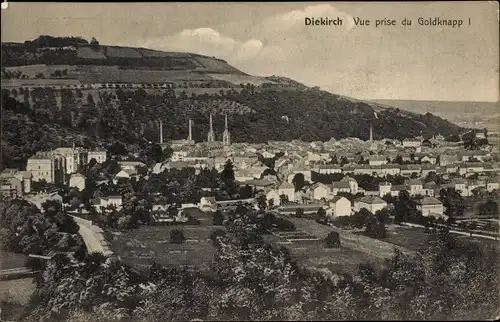 Postkarte Diekirch Luxemburg, Blick vom Goldknapp I