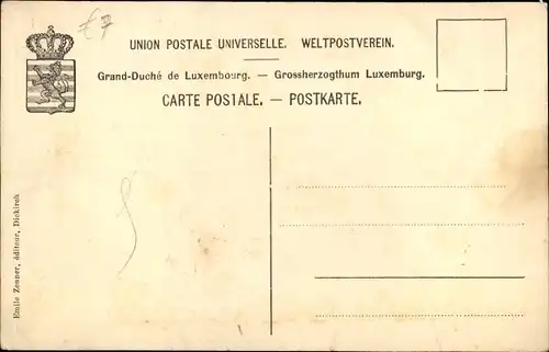 Postkarte Diekirch Luxemburg, Blick vom Goldknapp I