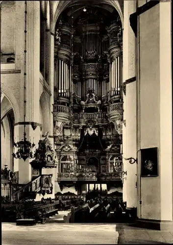 Ak Hansestadt Rostock, St. Marienkirche, Inneres, Orgel