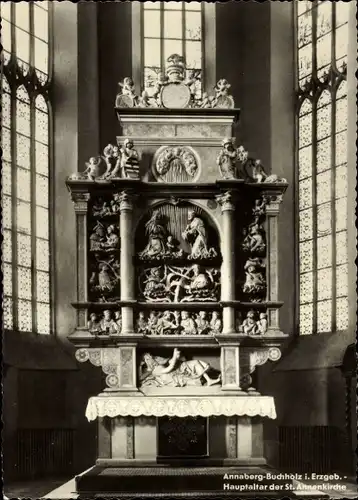 Ak Annaberg Buchholz im Erzgebirge, Hauptaltar der St. Annenkirche