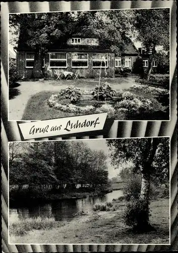 Ak Luhdorf Winsen an der Luhe, Pension Glahn, Fluss