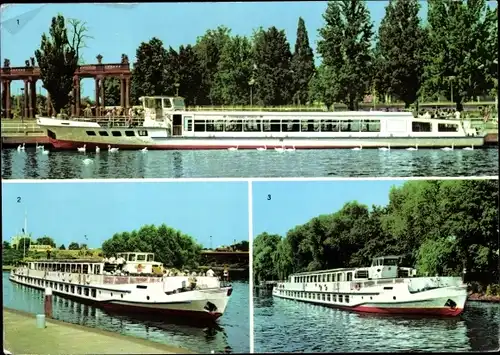 Ak Potsdam in Brandenburg, VEB Verkehrsbetriebe, Weiße Flotte, MS Strandbad Ferch, Sanssouci