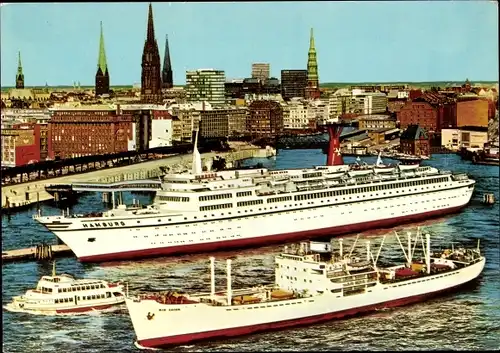 Ak Hamburg, TS Hamburg an der Überseebrücke