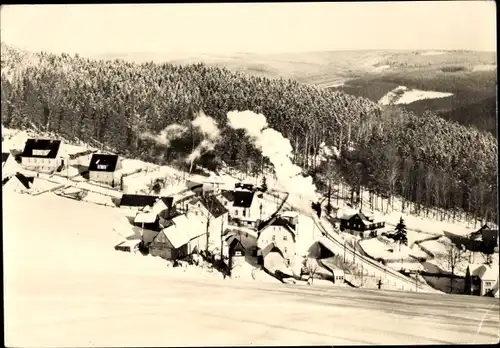 Ak Kühberg Bärenstein im Erzgebirge, Panorama, Winter