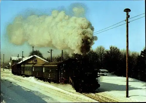 Ak Schlettau im Erzgebirge, Lok 86 1001 mit PmG 19639