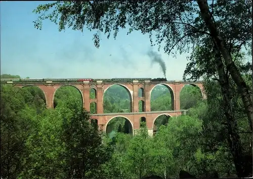 Ak Jocketa Pöhl im Vogtland, Elstertalbrücke, Lock 28 205 mit Sonderzug Nürnberg-Chemnitz