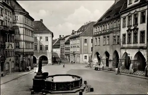 Ak Görlitz in der Lausitz, Untermarkt, Neptunbrunnen