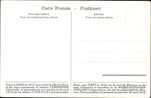 Ak Gand Gent Ostflandern, Exposition Internationale 1913, Floralies, Gantoises, Frau auf einer Wiese