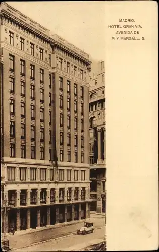 Ak Madrid Spanien, Hotel Gran Via, Avenida de Pi y Margall 3
