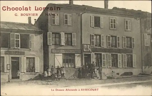 Ak Avricourt Allemand Deutsch Avricourt Meurthe et Moselle, La Douane Allemande, Chocolat Lorrain