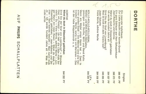 Ak Sängerin Dorthe, Portrait, Autogramm