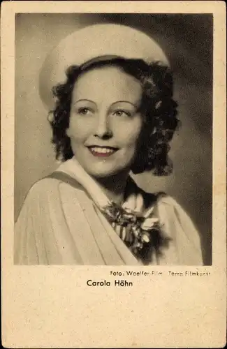 Ak Schauspielerin Carola Höhn, Portrait