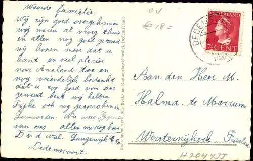 Ak Dedemsvaart Overijssel Niederlande, Pr. Julianastraat