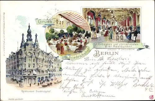 Litho Berlin Mitte, Restaurant Friedrichshof, Inh. P. Jagusch, Garten, Saal