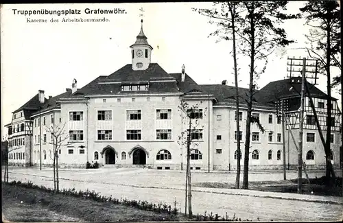 Ak Grafenwöhr in der Oberpfalz Bayern, Truppenübungsplatz, Kaserne des Arbeitskommandos