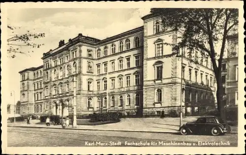Ak Karl Marx Stadt Chemnitz in Sachsen, Fachschule für Maschinenbau und Elektrotechnik