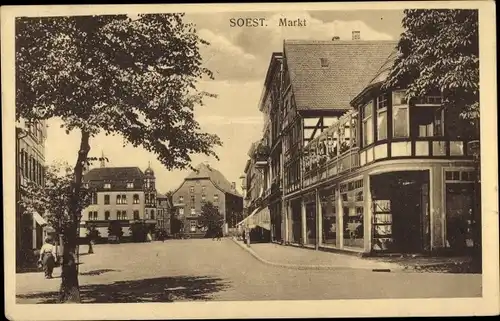 Ak Soest in Westfalen, Markt, Geschäft, Schaufenster