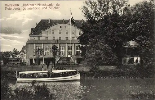 Ak Döhren Hannover, Haltestelle Döhrener Maschpark, Motorboote Scharnhorst u. Blücher