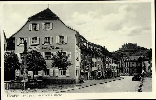 Ak Staufen im Breisgau Hochschwarzwald, Gasthof zur Krone, Inh. J. L. Maier