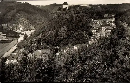 Ak Ziegenrück an der Saale Thüringen, Moorbad Lobenstein, Blick vom Geyersberg