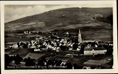 Ak Oberwiesenthal im Erzgebirge, Fichtelberg, Panorama