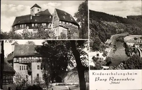 Ak Rauenstein Pockau, Kindererholungsheim Burg Rauenstein, Blick ins Flöhatal