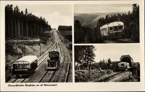 Ak Oberweißbach Thüringen, Oberweißbacher Bergbahn, Schwarzatal, Standseilbahn