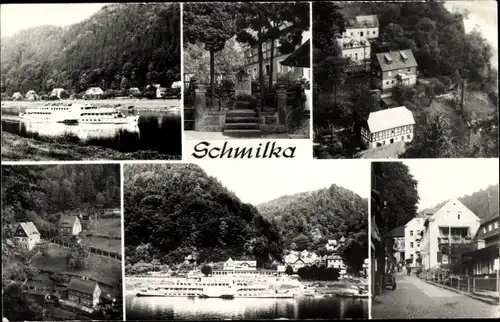 Ak Schmilka Bad Schandau Sächsische Schweiz, Teilansichten, Schiff