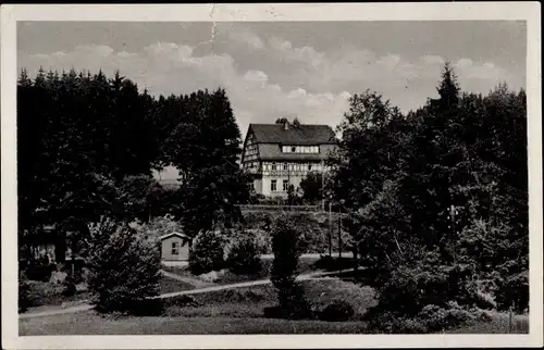 Ak Posen Knau Neustadt an der Orla Thüringen, Posenmühle, Gaststätte, Pension, Fachwerkhaus