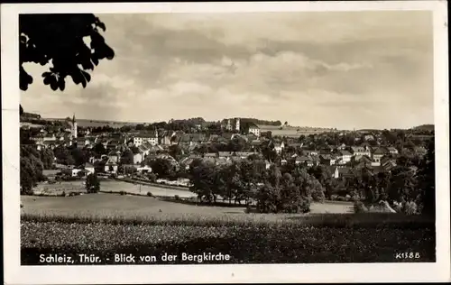 Ak Schleiz im Vogtland Thüringen, Blick von der Bergkirche