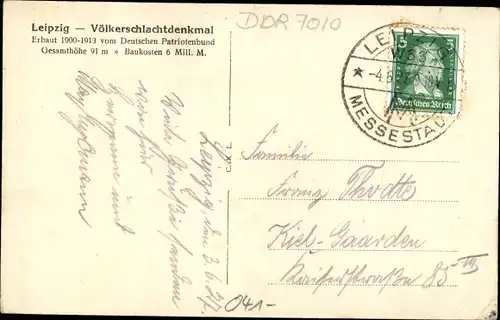 Ak Leipzig, Völkerschlachtdenkmal, erbaut 1900-1913, Deutscher Patriotenbund