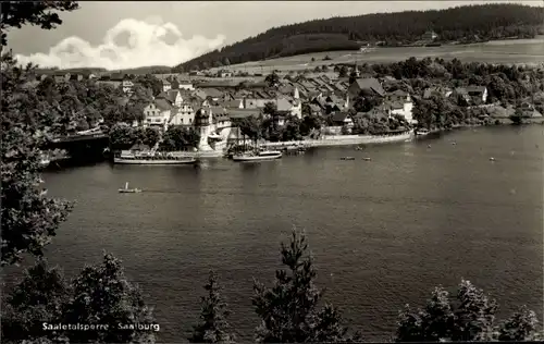 Ak Saalburg in Thüringen, Saaletalsperre, Boote