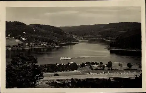 Ak Saalburg in Thüringen, Tribisbucht, Dampfer