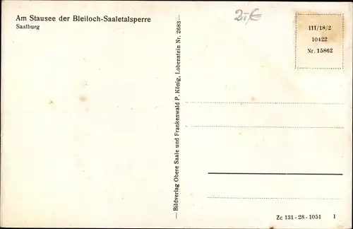 Ak Saalburg in Thüringen, Stausee der Bleiloch-Saaletalsperre, Dampfer, Segelboot