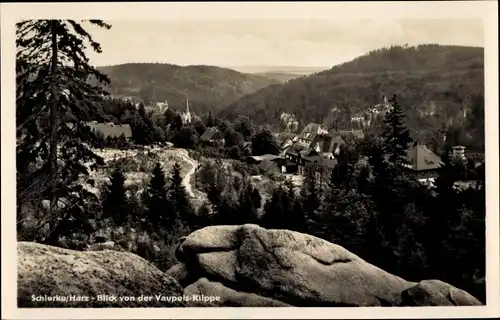 Ak Schierke Wernigerode im Harz, Blick von der Vaupelsklippe, Felsen