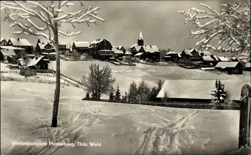 Ak Masserberg in Thüringen, Winterlandschaft, Wintersportplatz