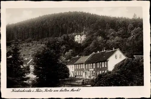 Ak Friedrichroda im Thüringer Wald, Partie am kalten Markt, Häuser