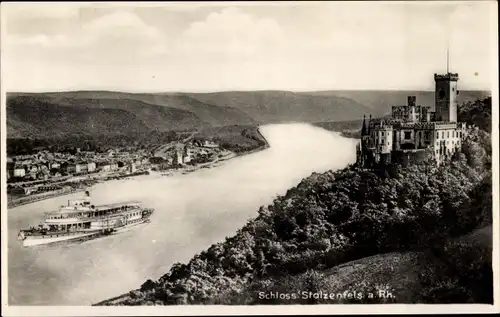 Ak Stolzenfels Koblenz am Rhein, Schloss, Dampfer