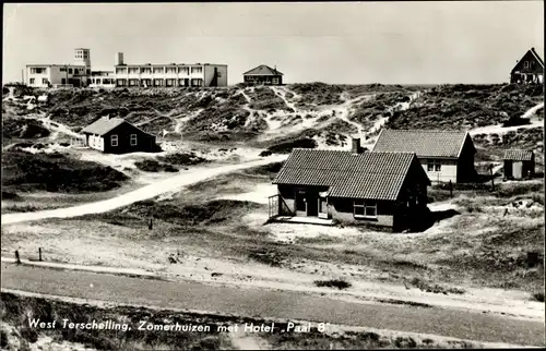 Ak West Terschelling Friesland Niederlande, Sommerhäuser mit Hotel