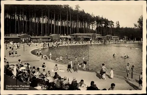 Ak Haselbrunn Plauen im Vogtland, Städtisches Freibad