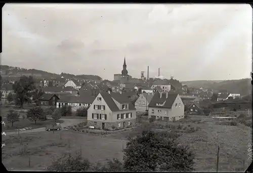 6 Glas Negative Sprockhövel im Ruhrgebiet, Freibad, Kirche, Gesamtansicht